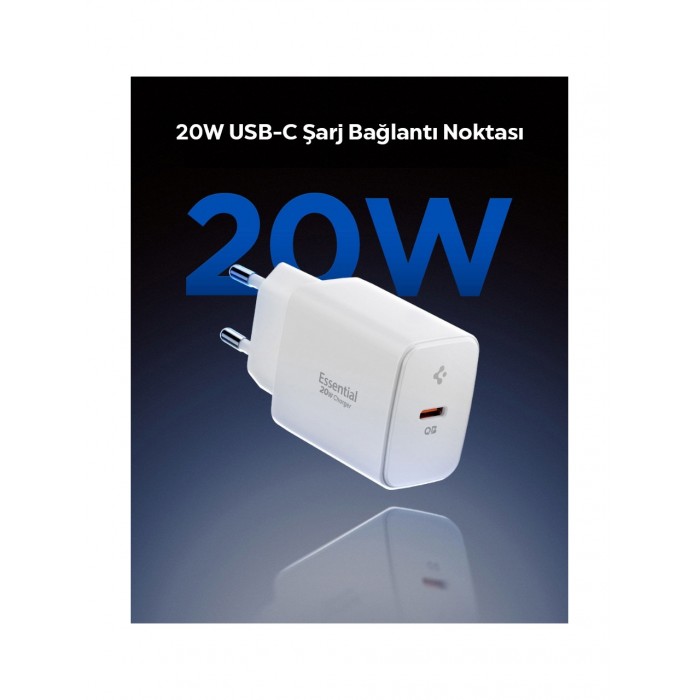 Spigen 20W USB-C Mini Hızlı Şarj Aleti/Şarj 